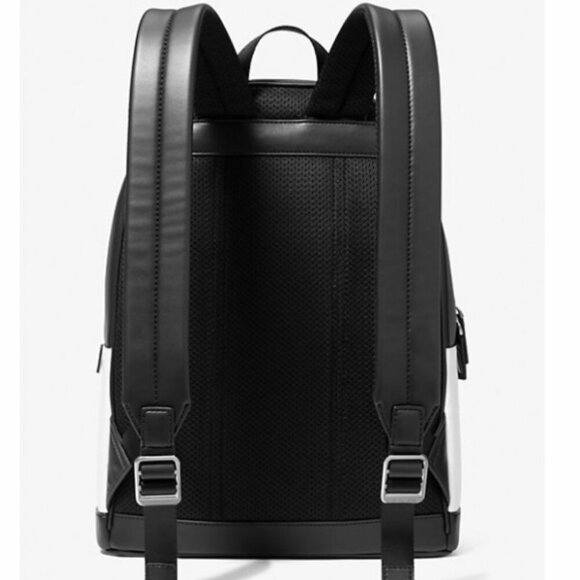 Michael Kors $548 retail Bright White & Black Cooper Logo Embossed Backpack NWT - Picture 3 of 16